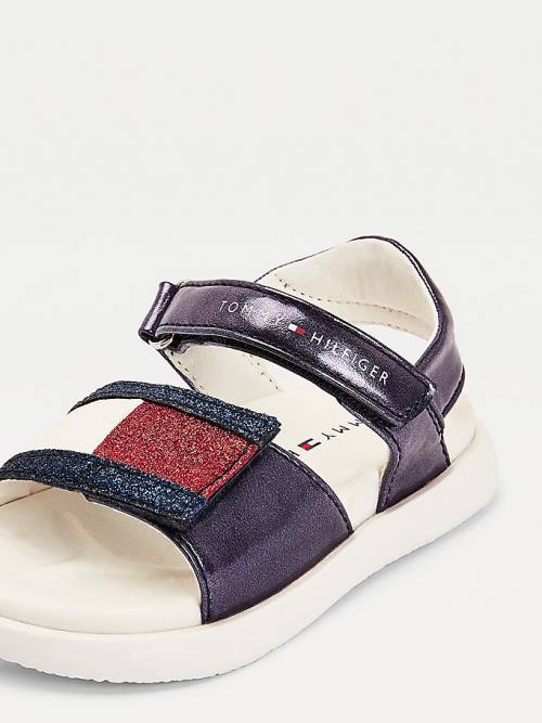 Tommy Hilfiger Metallic Flag Glitter Sandalen Meisjes Blauw | TH924ZLO