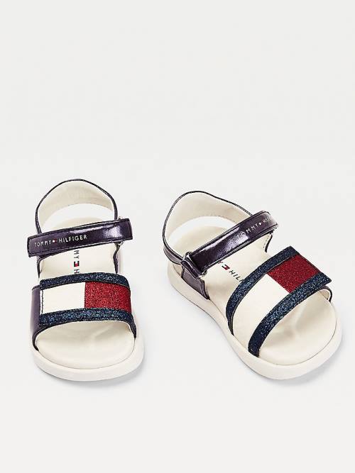 Tommy Hilfiger Metallic Flag Glitter Sandalen Meisjes Blauw | TH924ZLO