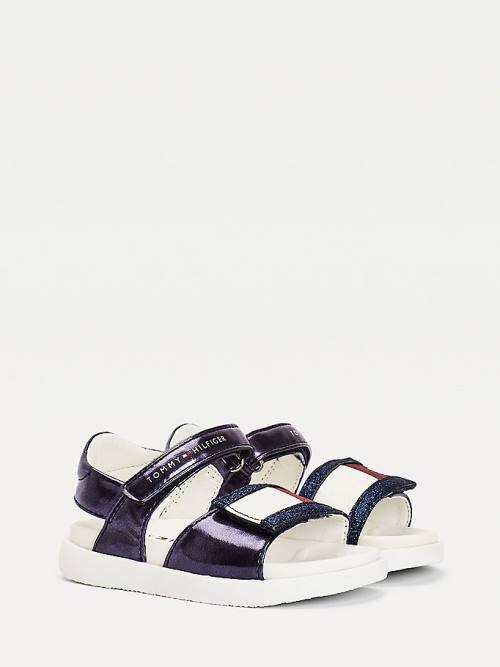 Tommy Hilfiger Metallic Flag Glitter Sandalen Meisjes Blauw | TH924ZLO