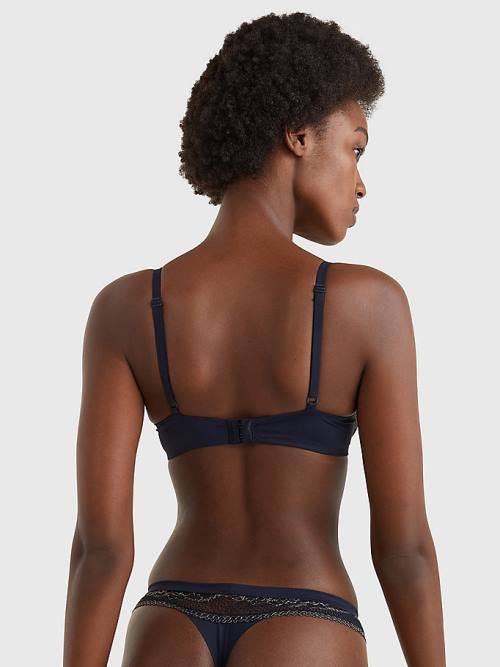 Tommy Hilfiger Metallic Kanten Underwired Bra Ondergoed Dames Blauw | TH910XQD