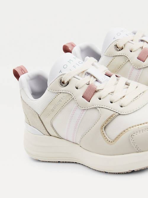 Tommy Hilfiger Metallic Retro Sneakers Dames Beige | TH621FQB