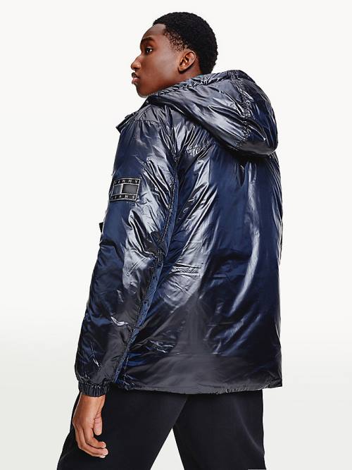 Tommy Hilfiger Metallic Reversible Padded Puffer Jassen Heren Zwart | TH384DIQ