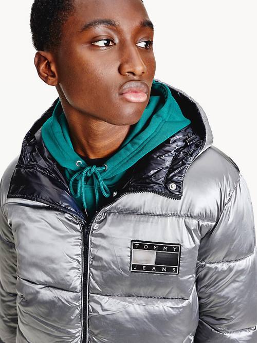 Tommy Hilfiger Metallic Reversible Padded Puffer Jassen Heren Zwart | TH384DIQ