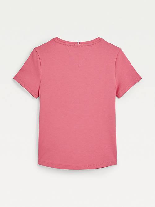 Tommy Hilfiger Metallic Signature Logo T-shirts Meisjes Rood | TH109OVT