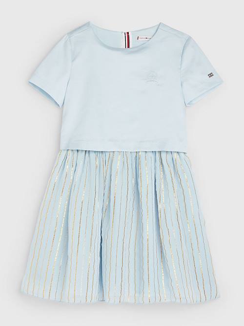 Tommy Hilfiger Metallic Stripe Jurken Meisjes Blauw | TH073YKA