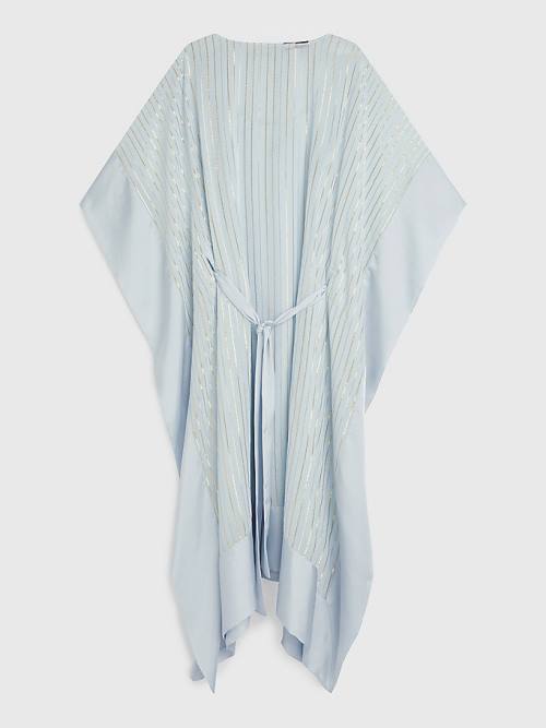 Tommy Hilfiger Metallic Stripe Kaftan Jurken Dames Blauw | TH423LOD