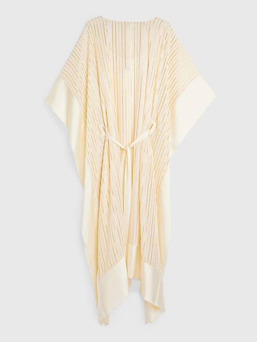 Tommy Hilfiger Metallic Stripe Kaftan Jurken Dames Wit | TH603QZN