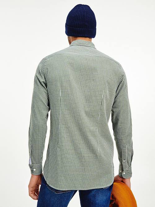 Tommy Hilfiger Micro Check Slim Fit Overhemd Heren Groen | TH769KNP