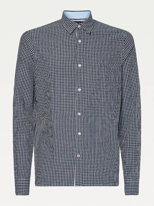 Tommy Hilfiger Micro Check Slim Fit Overhemd Heren Blauw | TH897BIO