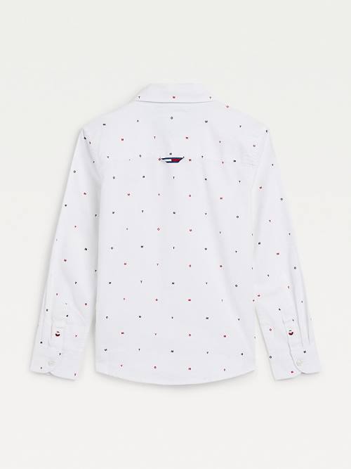 Tommy Hilfiger Micro Print Oxford Overhemd Jongens Wit | TH165DFE