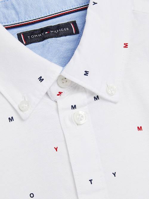 Tommy Hilfiger Micro Print Oxford Overhemd Jongens Wit | TH165DFE