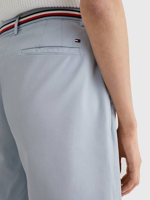 Tommy Hilfiger Mid Rise Chino Korte Broek Dames Blauw | TH047RSD