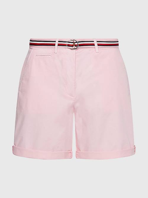 Tommy Hilfiger Mid Rise Chino Korte Broek Dames Roze | TH967AKJ