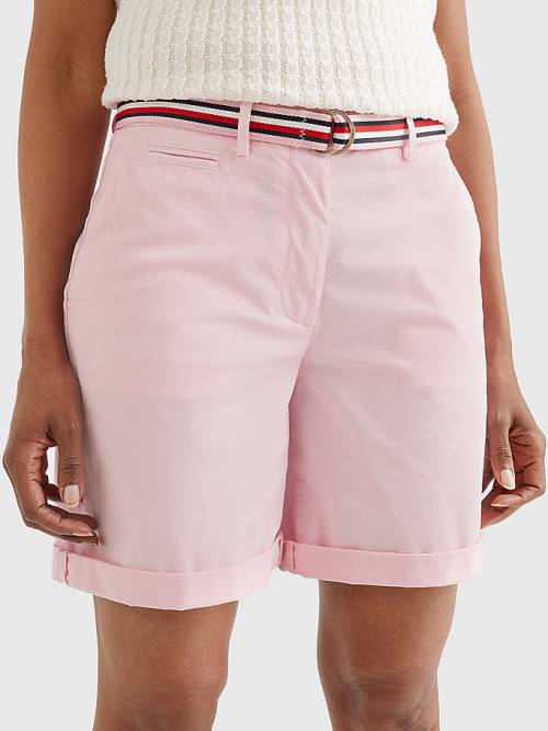 Tommy Hilfiger Mid Rise Chino Korte Broek Dames Roze | TH967AKJ