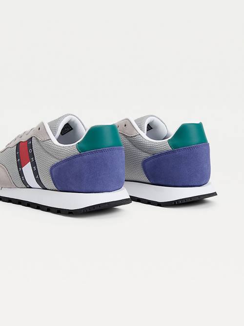 Tommy Hilfiger Mixed Panel Sneakers Heren Grijs | TH187WKH