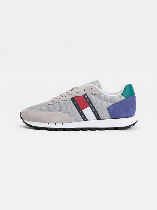 Tommy Hilfiger Mixed Panel Sneakers Heren Grijs | TH187WKH