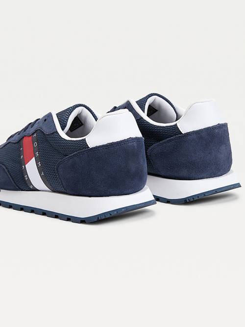 Tommy Hilfiger Mixed Panel Sneakers Heren Blauw | TH539WIB