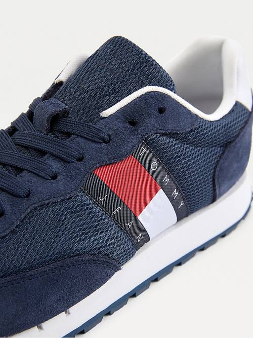 Tommy Hilfiger Mixed Panel Sneakers Heren Blauw | TH539WIB