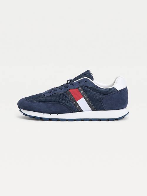 Tommy Hilfiger Mixed Panel Sneakers Heren Blauw | TH539WIB