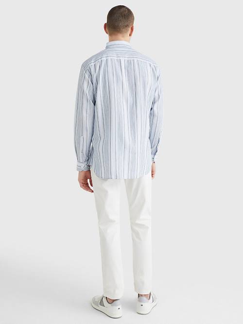 Tommy Hilfiger Mixed Stripe Oxford Overhemd Heren Blauw | TH321STG