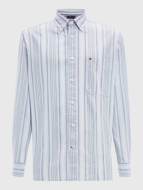 Tommy Hilfiger Mixed Stripe Oxford Overhemd Heren Blauw | TH321STG