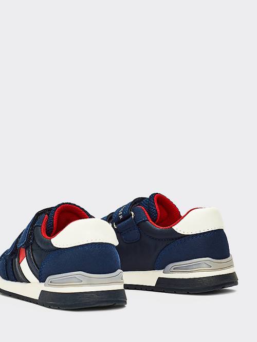 Tommy Hilfiger Mixed Texture Hook And Loop Sneakers Jongens Blauw | TH197UKS