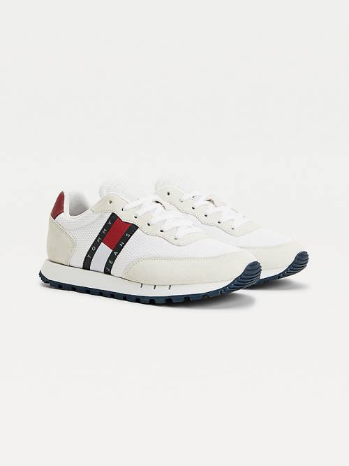 Tommy Hilfiger Mixed Texture Sneakers Dames Wit | TH986OPK