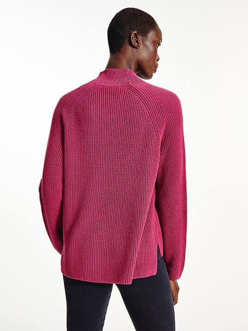 Tommy Hilfiger Mock Turtleneck Organic Katoenen Knit Jumper Truien Dames Rood | TH345PDT