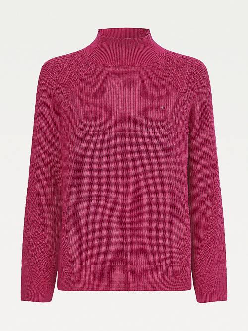 Tommy Hilfiger Mock Turtleneck Organic Katoenen Knit Jumper Truien Dames Rood | TH345PDT