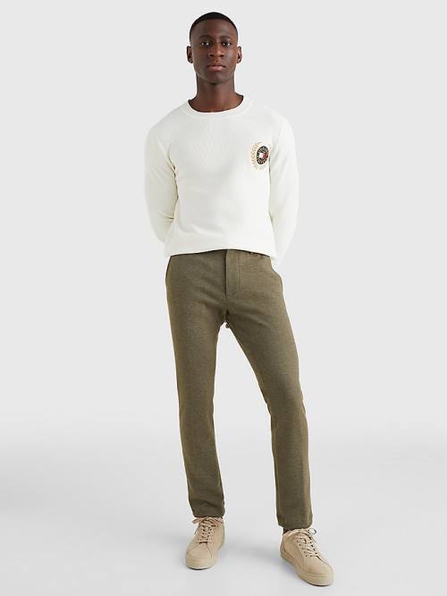 Tommy Hilfiger Modern Bleecker Pique Jersey Slim Chinos Broek Heren Khaki | TH396AYU