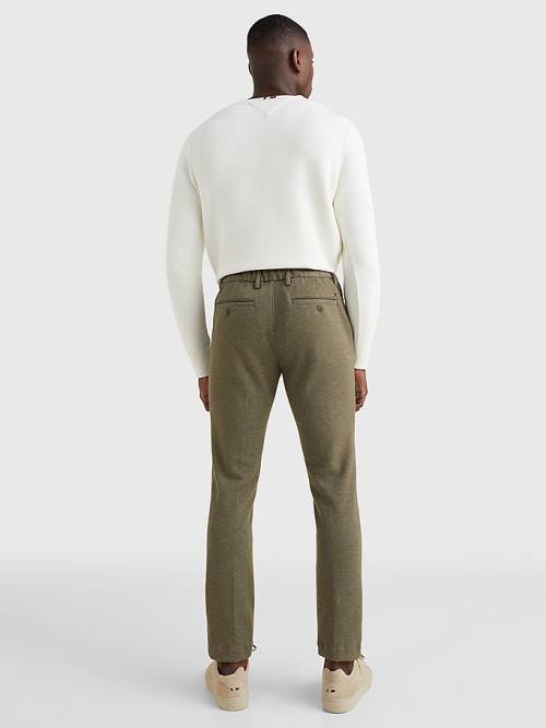 Tommy Hilfiger Modern Bleecker Pique Jersey Slim Chinos Broek Heren Khaki | TH396AYU