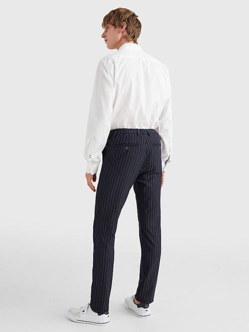 Tommy Hilfiger Modern Bleecker Stripe Slim Broek Heren Blauw | TH536ZEN