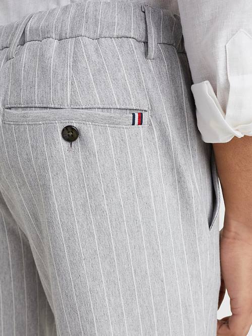 Tommy Hilfiger Modern Bleecker Stripe Slim Broek Heren Grijs | TH674UZF