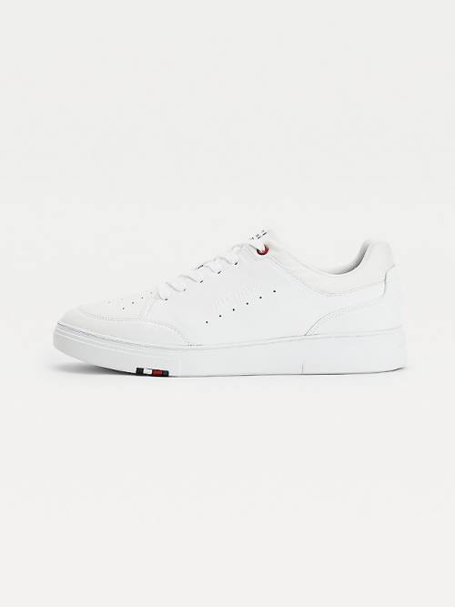 Tommy Hilfiger Modern Cupsole Leren Sneakers Heren Wit | TH630ZSA