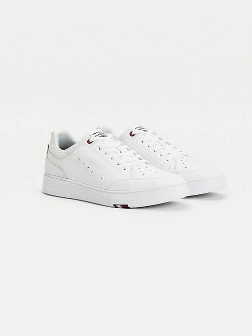 Tommy Hilfiger Modern Cupsole Leren Sneakers Heren Wit | TH630ZSA