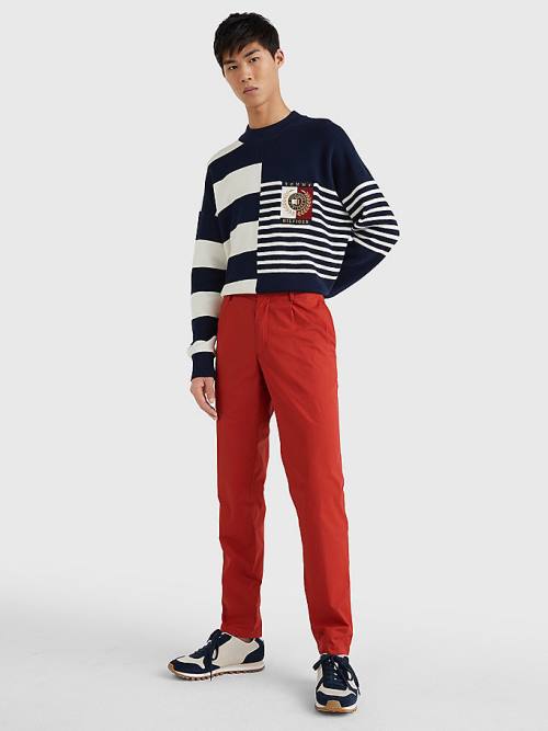 Tommy Hilfiger Modern Relaxed Fit Poplin Chinos Broek Heren Rood | TH173VKS