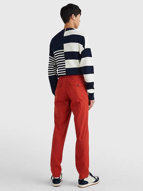 Tommy Hilfiger Modern Relaxed Fit Poplin Chinos Broek Heren Rood | TH173VKS