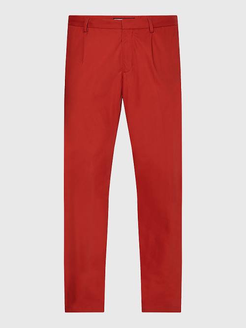 Tommy Hilfiger Modern Relaxed Fit Poplin Chinos Broek Heren Rood | TH173VKS