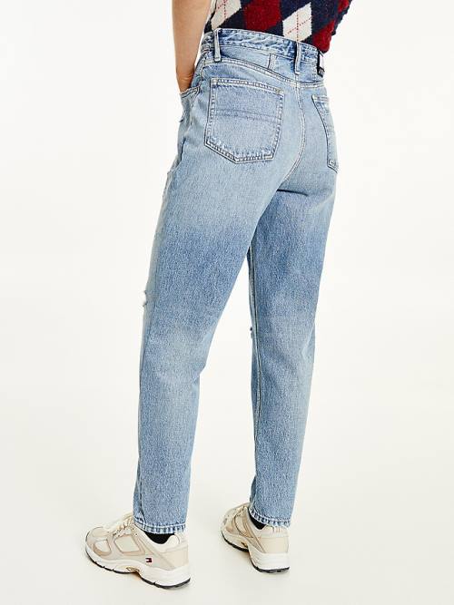 Tommy Hilfiger Mom Ultra High Rise Tapered Hemp Jeans Dames Denim | TH092NCP