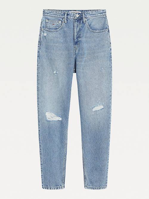 Tommy Hilfiger Mom Ultra High Rise Tapered Hemp Jeans Dames Denim | TH092NCP