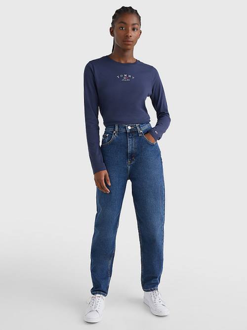 Tommy Hilfiger Mom Ultra High Rise Tapered Faded Jeans Dames Denim | TH142FLE