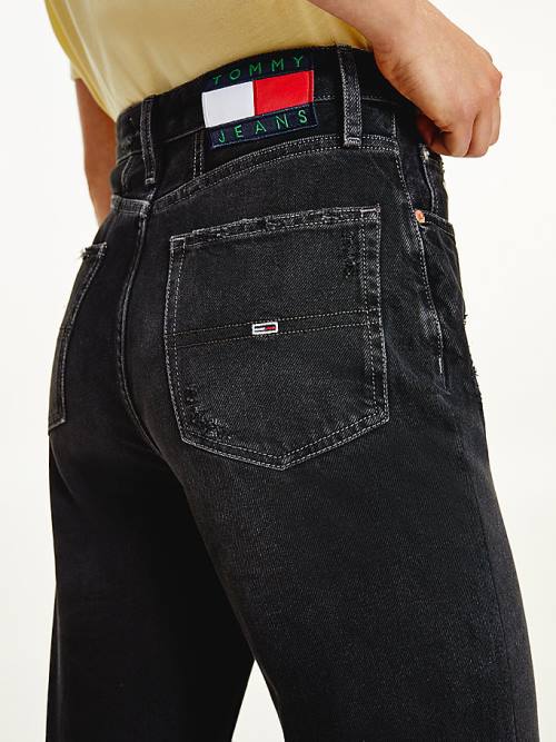 Tommy Hilfiger Mom Ultra High Rise Tapered Black Jeans Dames Denim | TH178DSZ