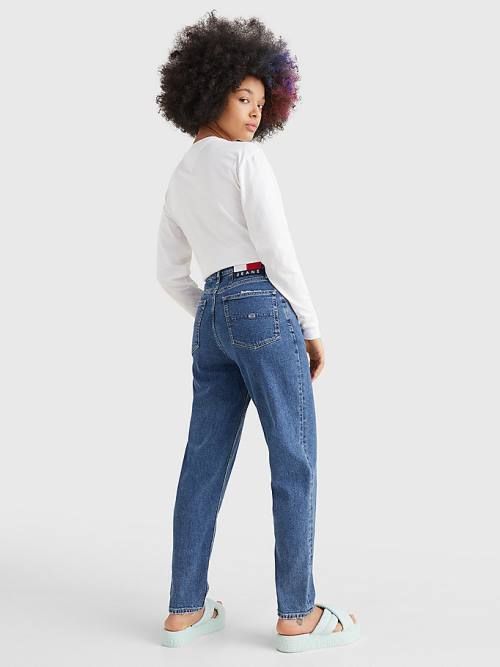 Tommy Hilfiger Mom Ultra High Rise Tapered Jeans Dames Denim | TH189ZVO