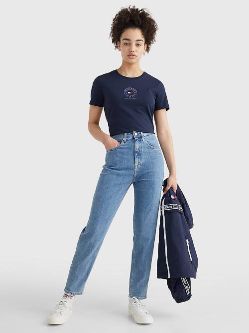 Tommy Hilfiger Mom Ultra High Rise Tapered Jeans Dames Denim | TH415VXH