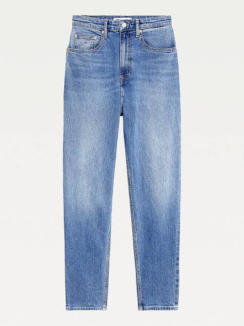 Tommy Hilfiger Mom Ultra High Rise Tapered Jeans Dames Denim | TH506QFG