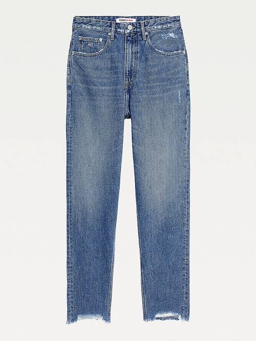 Tommy Hilfiger Mom Ultra High Rise Tapered Hemp Jeans Dames Denim | TH589PGF