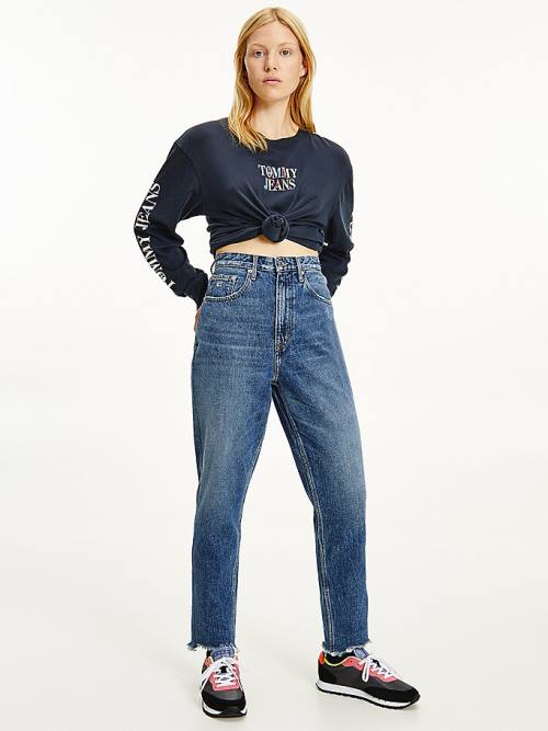 Tommy Hilfiger Mom Ultra High Rise Tapered Hemp Jeans Dames Denim | TH589PGF