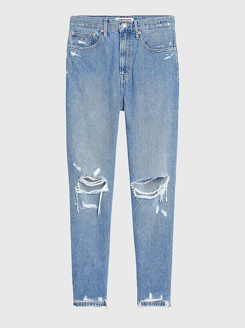 Tommy Hilfiger Mom Ultra High Rise Tapered Hemp Jeans Dames Denim | TH609JNK