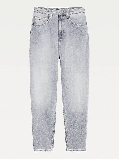 Tommy Hilfiger Mom Ultra High Rise Tapered Faded Jeans Dames Denim | TH621ARQ