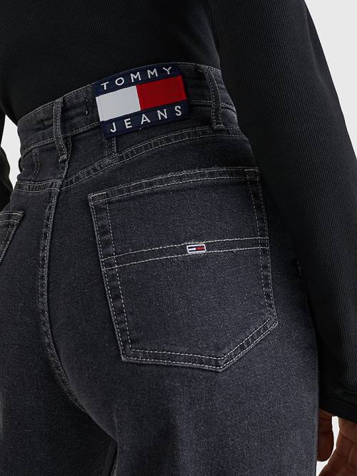 Tommy Hilfiger Mom Ultra High Rise Tapered Black Jeans Dames Denim | TH831JUN